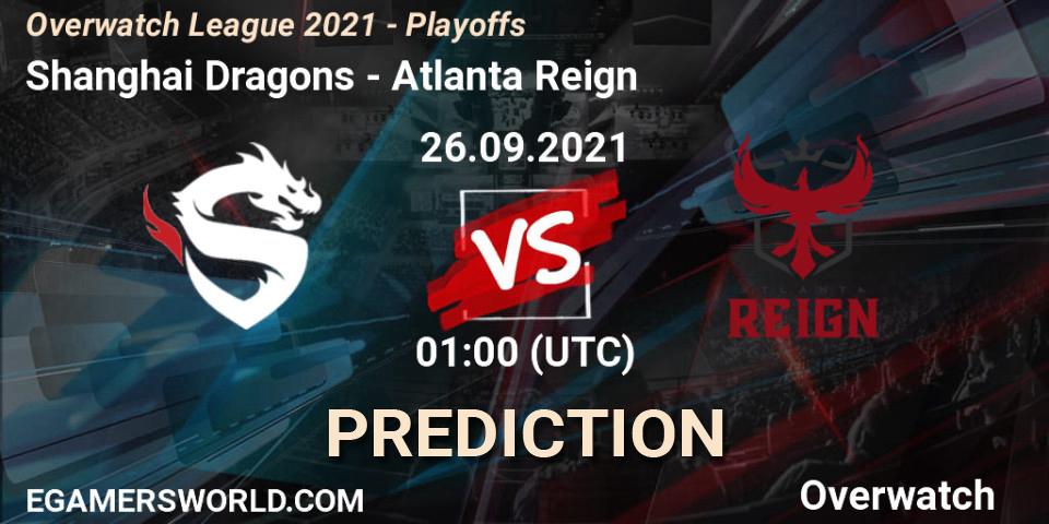 Pronóstico Shanghai Dragons - Atlanta Reign. 26.09.2021 at 01:00, Overwatch, Overwatch League 2021 - Playoffs