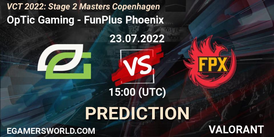Pronóstico OpTic Gaming - FunPlus Phoenix. 23.07.2022 at 15:15, VALORANT, VCT 2022: Stage 2 Masters Copenhagen