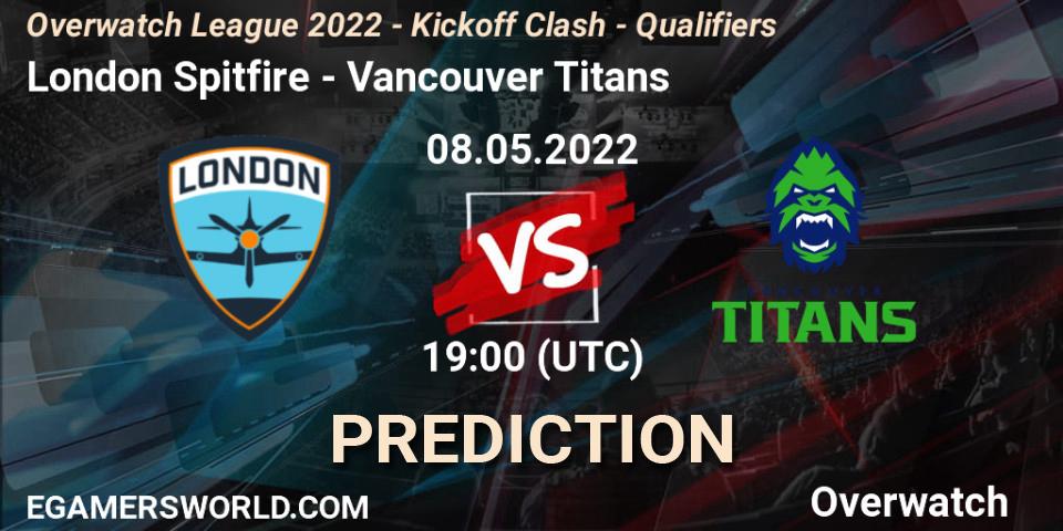 Pronóstico London Spitfire - Vancouver Titans. 08.05.2022 at 19:00, Overwatch, Overwatch League 2022 - Kickoff Clash - Qualifiers