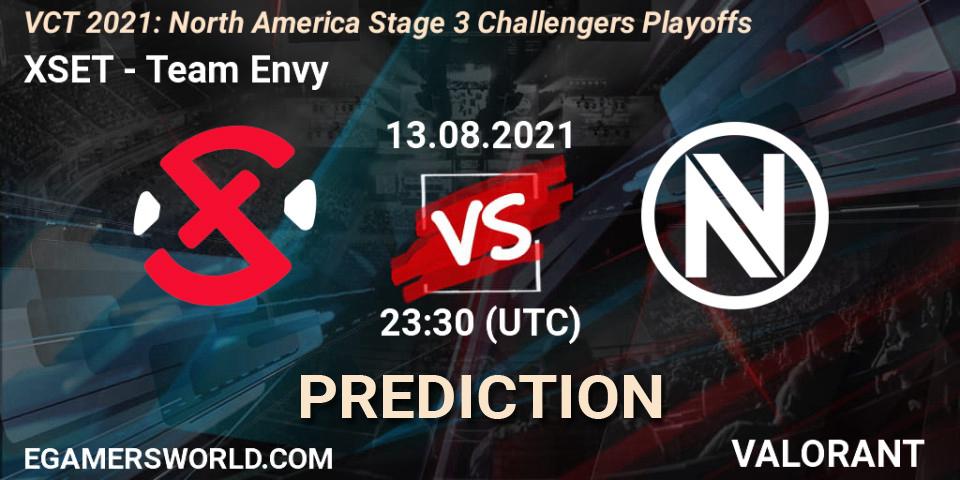 Pronóstico XSET - Team Envy. 13.08.2021 at 23:30, VALORANT, VCT 2021: North America Stage 3 Challengers Playoffs