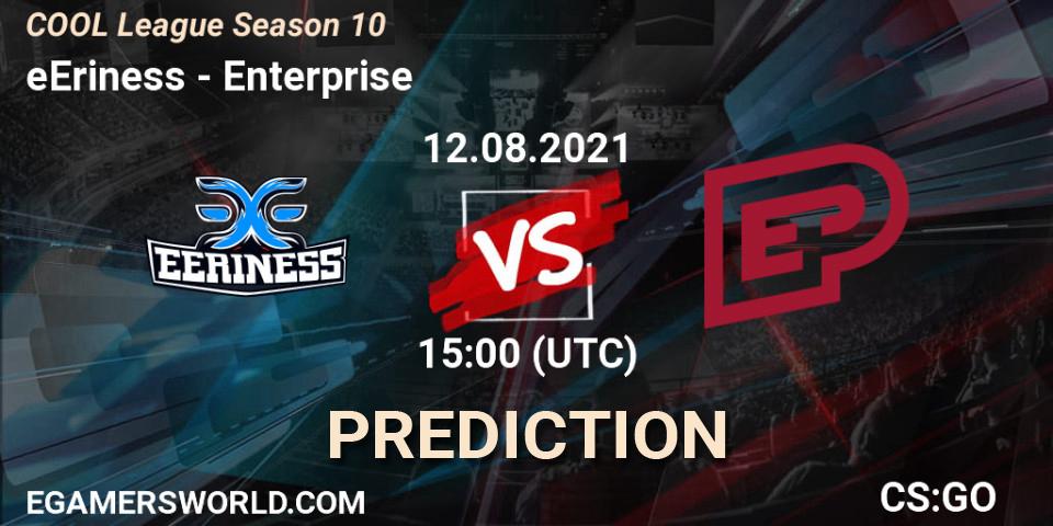 Pronóstico eEriness - Enterprise. 12.08.2021 at 15:00, Counter-Strike (CS2), COOL League Season 10
