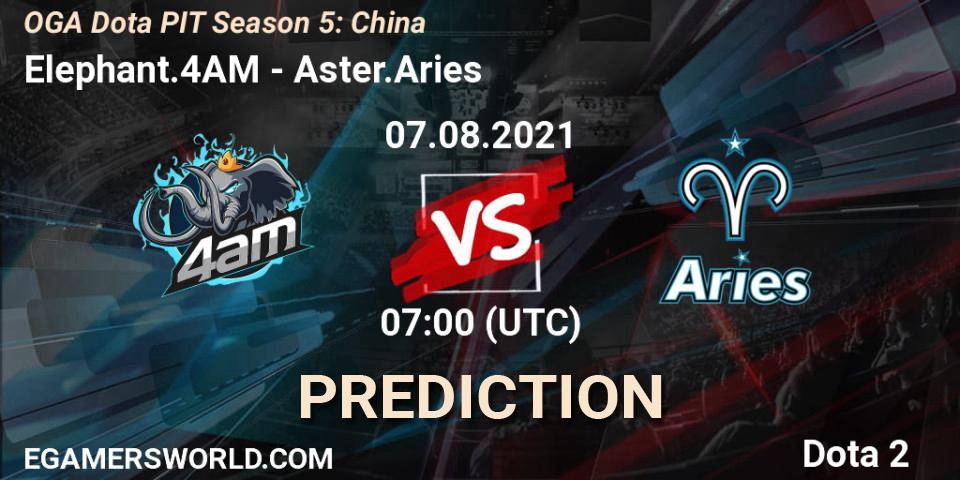 Pronóstico Elephant.4AM - Aster.Aries. 07.08.2021 at 07:04, Dota 2, OGA Dota PIT Season 5: China