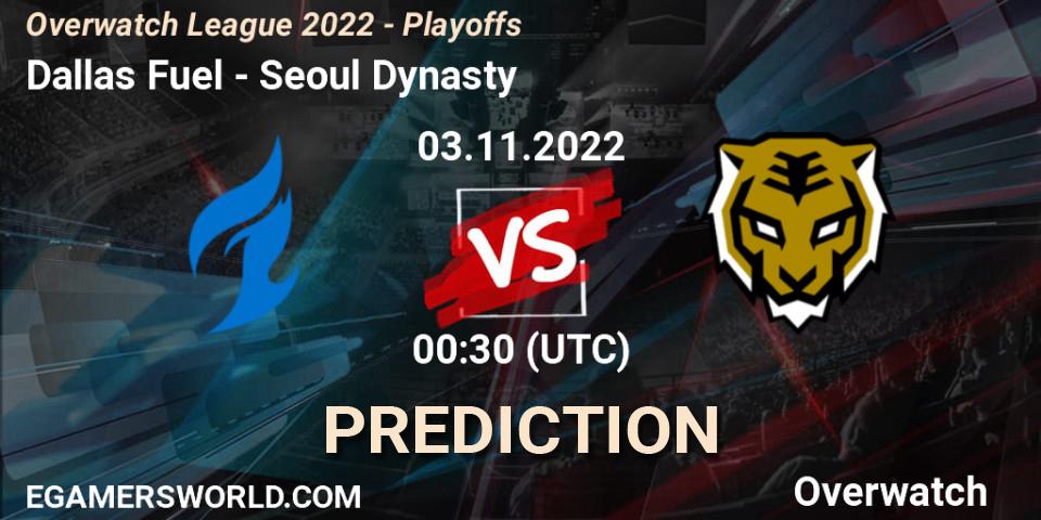 Pronóstico Dallas Fuel - Seoul Dynasty. 03.11.2022 at 01:15, Overwatch, Overwatch League 2022 - Playoffs