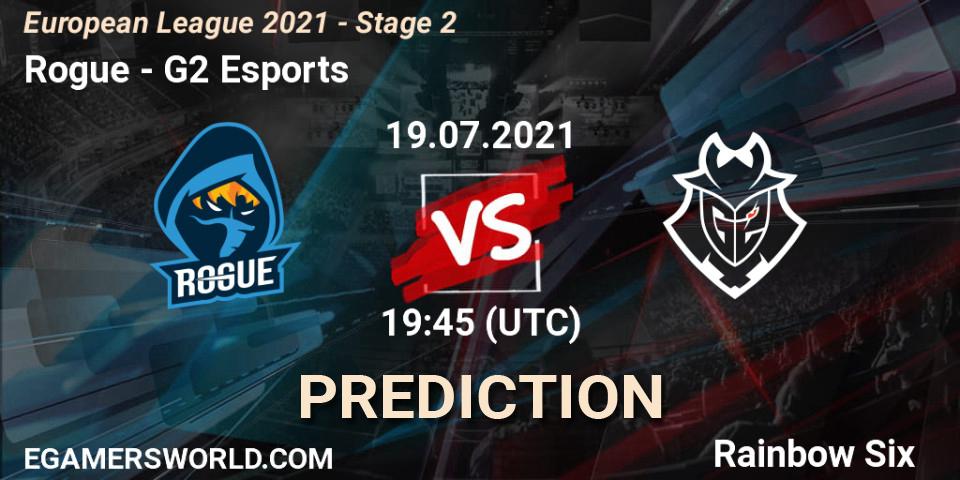 Pronóstico Rogue - G2 Esports. 19.07.2021 at 19:55, Rainbow Six, European League 2021 - Stage 2