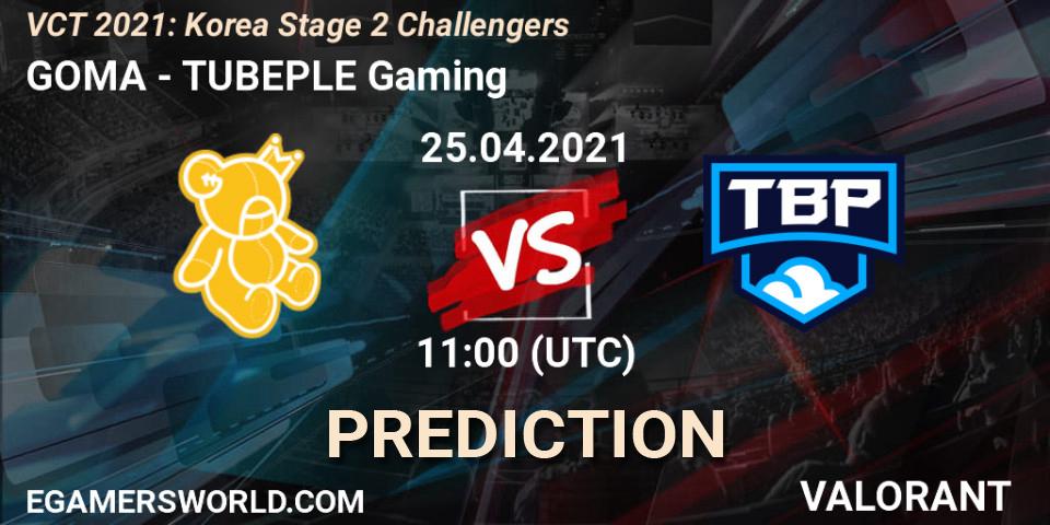 Pronóstico GOMA - TUBEPLE Gaming. 25.04.2021 at 11:00, VALORANT, VCT 2021: Korea Stage 2 Challengers