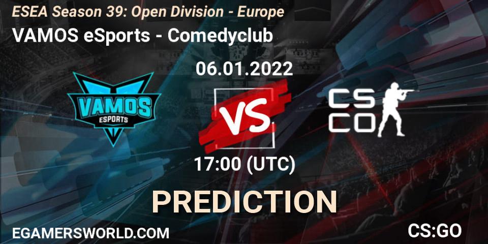 Pronóstico VAMOS eSports - Comedyclub. 06.01.2022 at 17:00, Counter-Strike (CS2), ESEA Season 39: Open Division - Europe