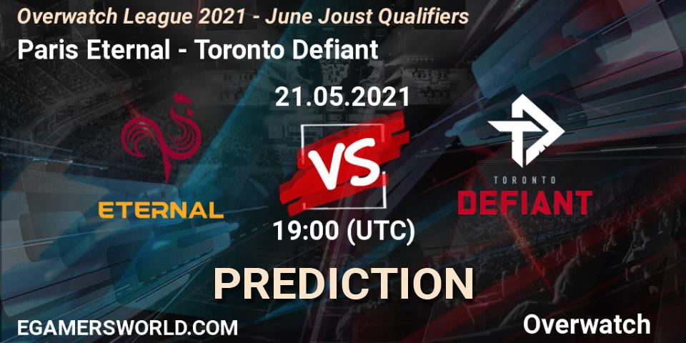 Pronóstico Paris Eternal - Toronto Defiant. 21.05.2021 at 19:00, Overwatch, Overwatch League 2021 - June Joust Qualifiers