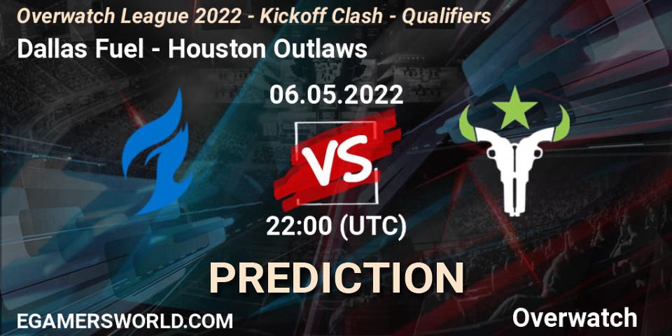 Pronóstico Dallas Fuel - Houston Outlaws. 07.05.22, Overwatch, Overwatch League 2022 - Kickoff Clash - Qualifiers