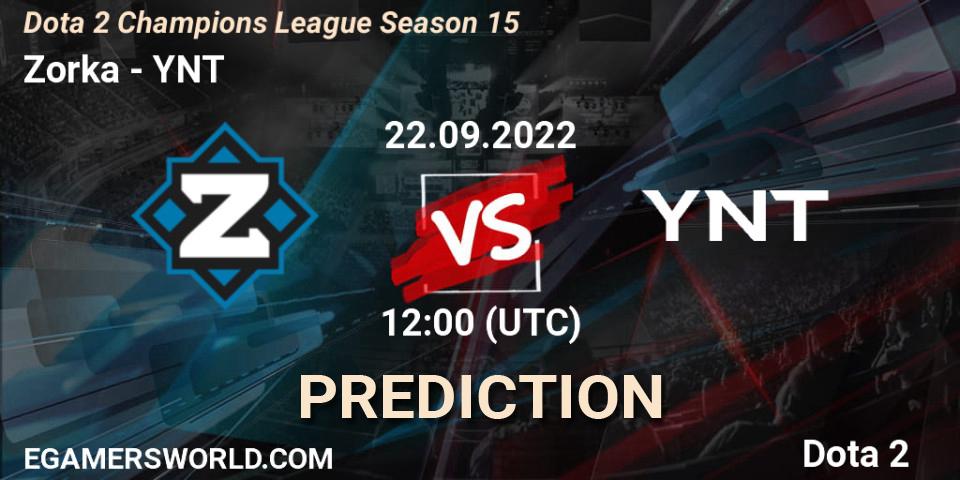 Pronóstico Zorka - YNT. 22.09.2022 at 12:04, Dota 2, Dota 2 Champions League Season 15