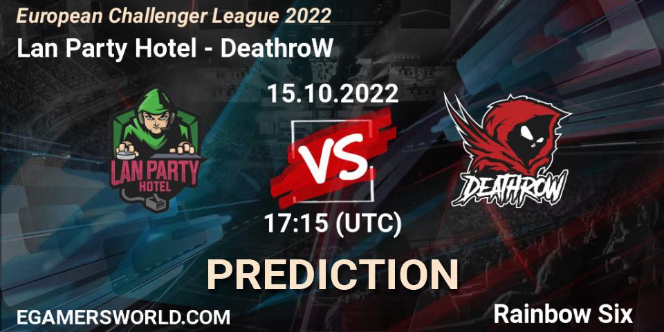Pronóstico Lan Party Hotel - DeathroW. 15.10.2022 at 17:15, Rainbow Six, European Challenger League 2022