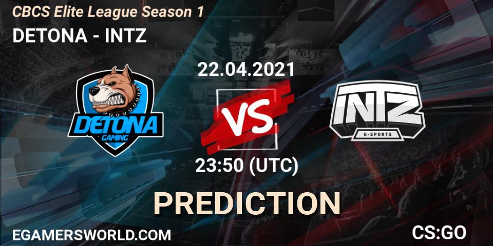 Pronóstico DETONA - INTZ. 23.04.2021 at 22:40, Counter-Strike (CS2), CBCS Elite League Season 1