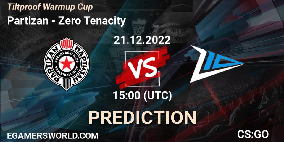 Pronóstico Partizan - Zero Tenacity. 21.12.2022 at 15:00, Counter-Strike (CS2), Tiltproof Warmup Cup