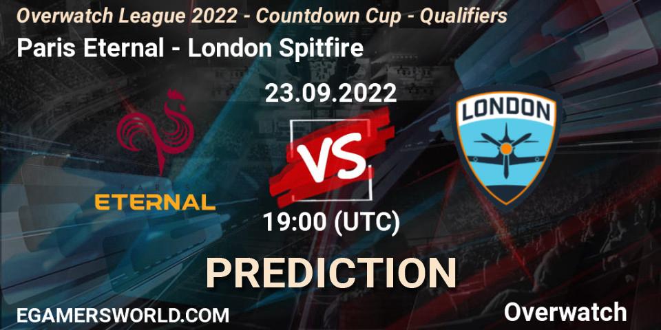 Pronóstico Paris Eternal - London Spitfire. 23.09.22, Overwatch, Overwatch League 2022 - Countdown Cup - Qualifiers