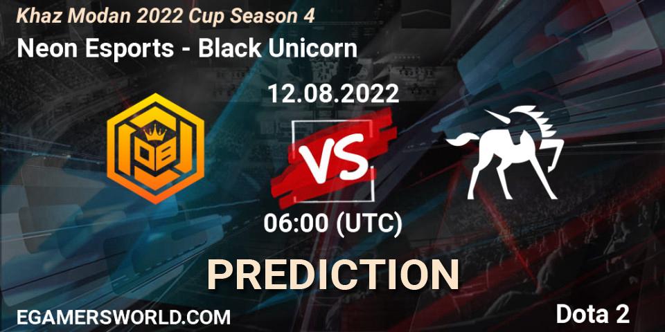 Pronóstico Neon Esports - Black Unicorn. 12.08.2022 at 06:21, Dota 2, Khaz Modan 2022 Cup Season 4