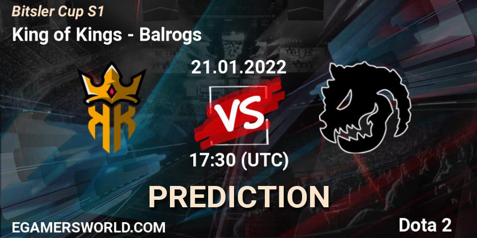 Pronóstico King of Kings - Balrogs. 24.01.2022 at 21:09, Dota 2, Bitsler Cup S1