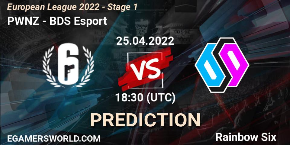 Pronóstico PWNZ - BDS Esport. 25.04.2022 at 17:15, Rainbow Six, European League 2022 - Stage 1