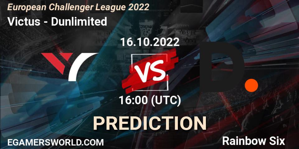 Pronóstico Victus - Dunlimited. 21.10.2022 at 16:00, Rainbow Six, European Challenger League 2022