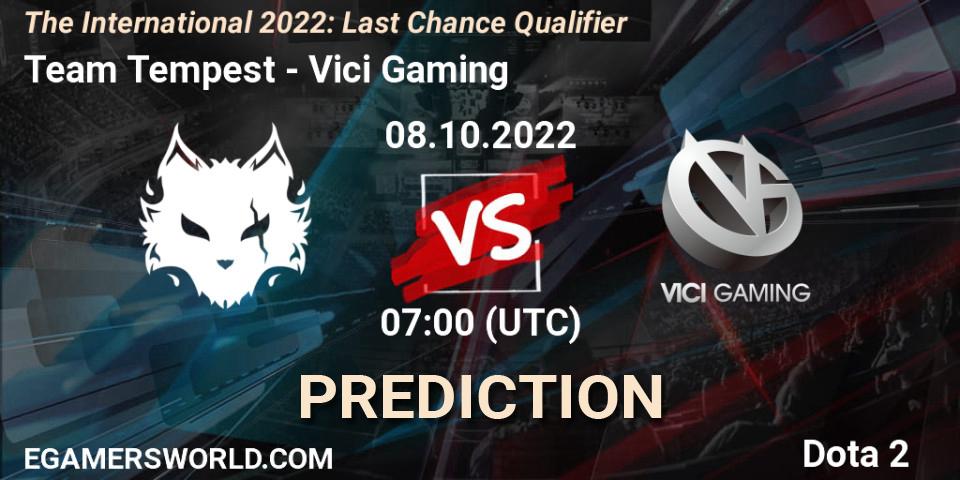 Pronóstico Team Tempest - Vici Gaming. 08.10.22, Dota 2, The International 2022: Last Chance Qualifier