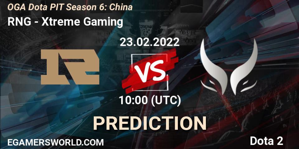 Pronóstico RNG - Xtreme Gaming. 23.02.2022 at 10:00, Dota 2, OGA Dota PIT Season 6: China