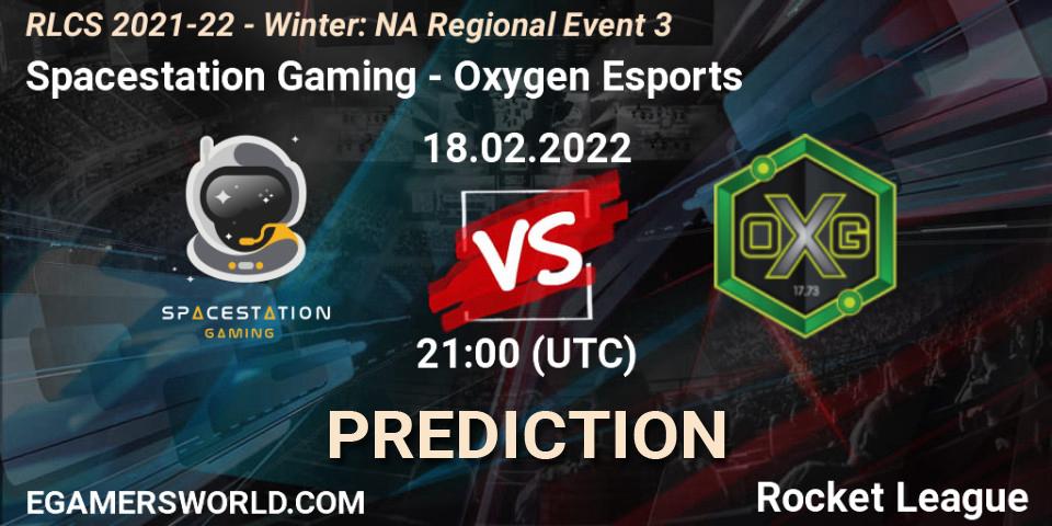 Pronóstico Spacestation Gaming - Oxygen Esports. 18.02.2022 at 21:30, Rocket League, RLCS 2021-22 - Winter: NA Regional Event 3