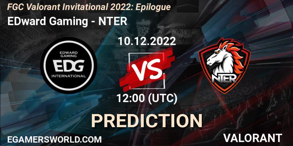 Pronóstico EDward Gaming - NTER. 10.12.22, VALORANT, FGC Valorant Invitational 2022: Epilogue