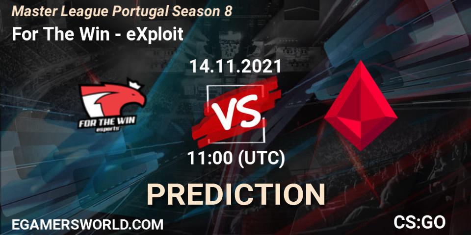 Pronóstico For The Win - eXploit. 14.11.2021 at 11:00, Counter-Strike (CS2), Master League Portugal Season 8
