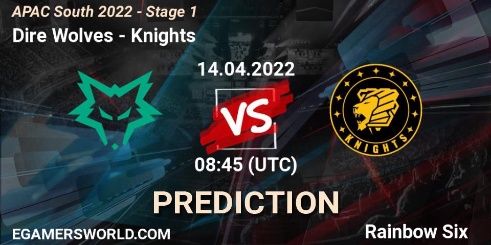 Pronóstico Dire Wolves - Knights. 14.04.2022 at 08:45, Rainbow Six, APAC South 2022 - Stage 1