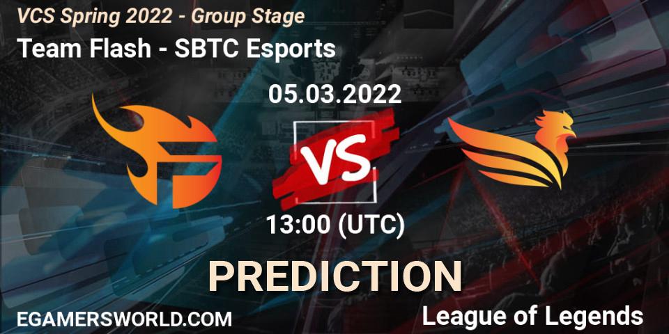 Pronóstico Team Flash - SBTC Esports. 05.03.2022 at 13:00, LoL, VCS Spring 2022 - Group Stage 