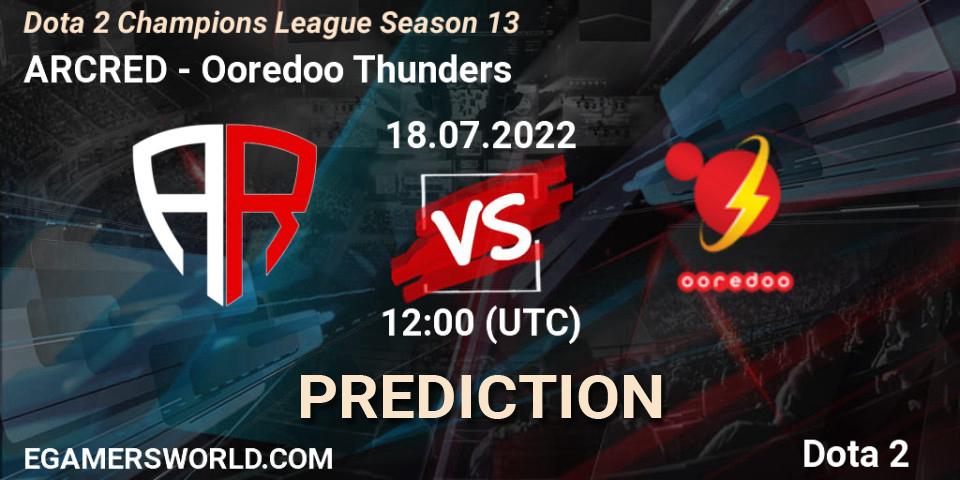 Pronóstico ARCRED - Ooredoo Thunders. 18.07.2022 at 12:00, Dota 2, Dota 2 Champions League Season 13