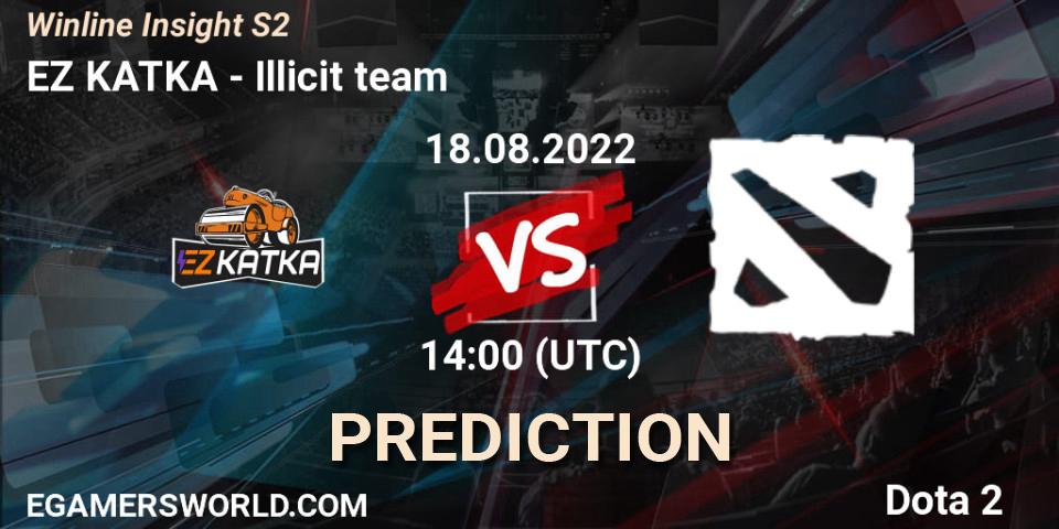 Pronóstico EZ KATKA - Illicit team. 03.09.2022 at 14:02, Dota 2, Winline Insight S2