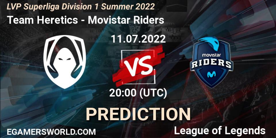 Pronóstico Team Heretics - Movistar Riders. 11.07.2022 at 20:00, LoL, LVP Superliga Division 1 Summer 2022