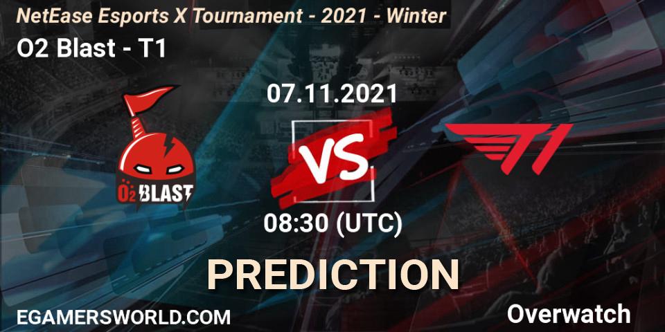 Pronóstico O2 Blast - T1. 07.11.2021 at 07:00, Overwatch, NetEase Esports X Tournament - 2021 - Winter
