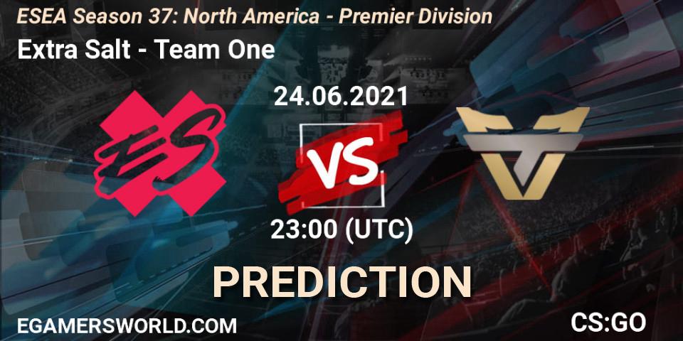 Pronóstico Extra Salt - Team One. 24.06.2021 at 23:00, Counter-Strike (CS2), ESEA Season 37: North America - Premier Division