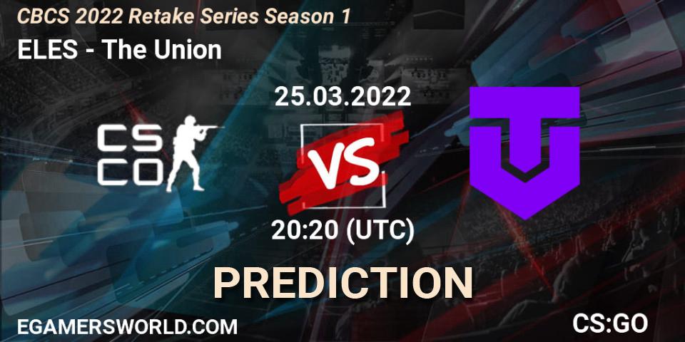 Pronóstico ELES - The Union. 25.03.2022 at 20:20, Counter-Strike (CS2), CBCS 2022 Retake Series Season 1