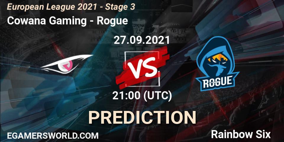 Pronóstico Cowana Gaming - Rogue. 27.09.2021 at 21:00, Rainbow Six, European League 2021 - Stage 3