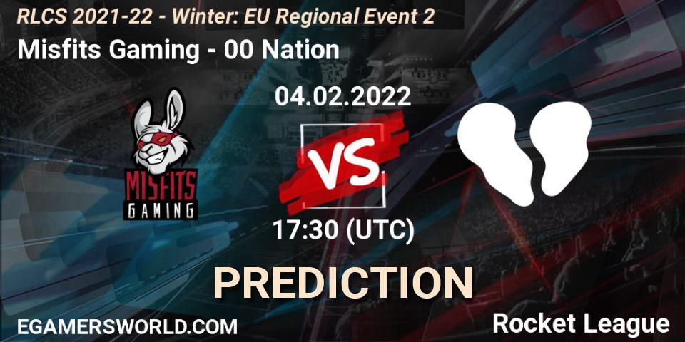 Pronóstico Misfits Gaming - 00 Nation. 04.02.2022 at 17:30, Rocket League, RLCS 2021-22 - Winter: EU Regional Event 2