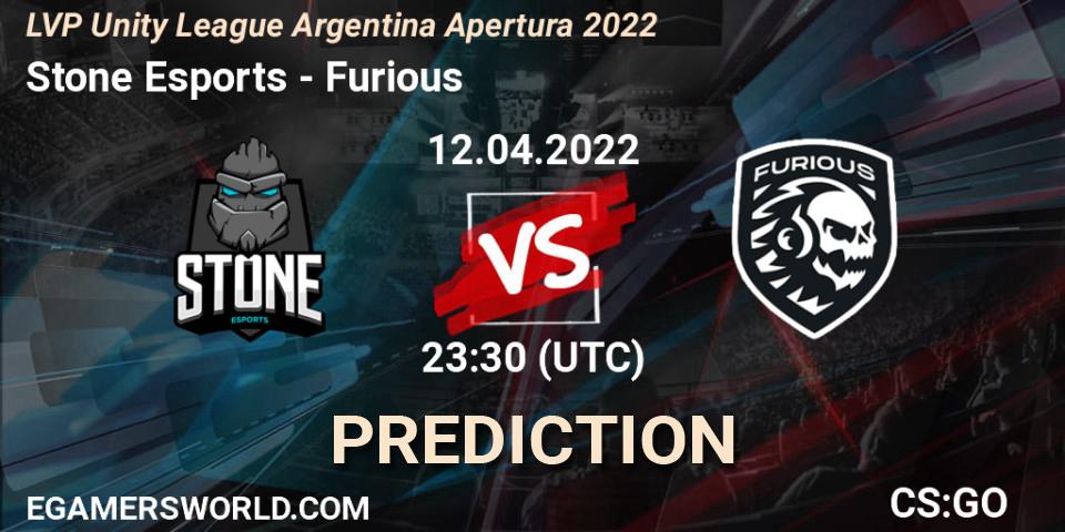 Pronóstico Stone Esports - Furious. 12.04.2022 at 23:30, Counter-Strike (CS2), LVP Unity League Argentina Apertura 2022