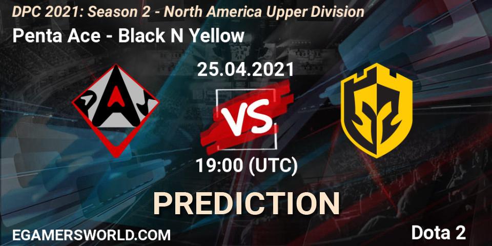 Pronóstico Penta Ace - Black N Yellow. 25.04.2021 at 19:12, Dota 2, DPC 2021: Season 2 - North America Upper Division 