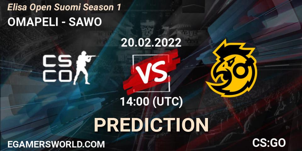 Pronóstico OMAPELI - SAWO. 20.02.2022 at 14:00, Counter-Strike (CS2), Elisa Open Suomi Season 1