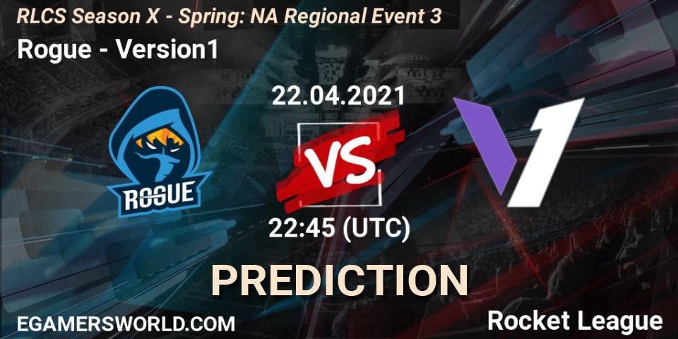 Pronóstico Rogue - Version1. 22.04.2021 at 22:45, Rocket League, RLCS Season X - Spring: NA Regional Event 3