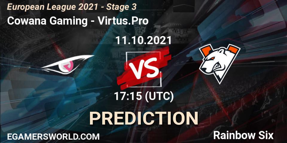Pronóstico Cowana Gaming - Virtus.Pro. 11.10.2021 at 17:15, Rainbow Six, European League 2021 - Stage 3