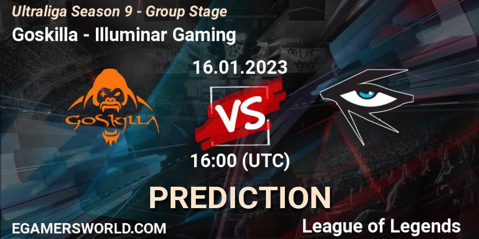 Pronóstico Goskilla - Illuminar Gaming. 16.01.2023 at 16:00, LoL, Ultraliga Season 9 - Group Stage