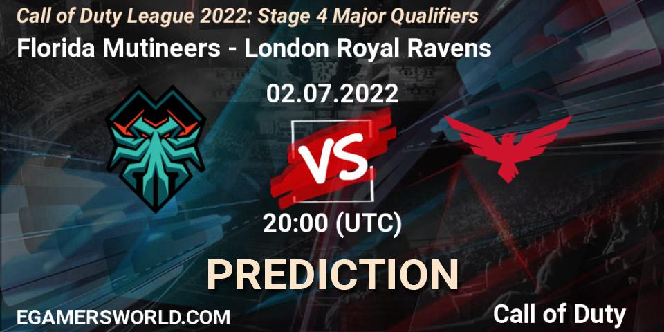 Pronóstico Florida Mutineers - London Royal Ravens. 02.07.2022 at 19:00, Call of Duty, Call of Duty League 2022: Stage 4