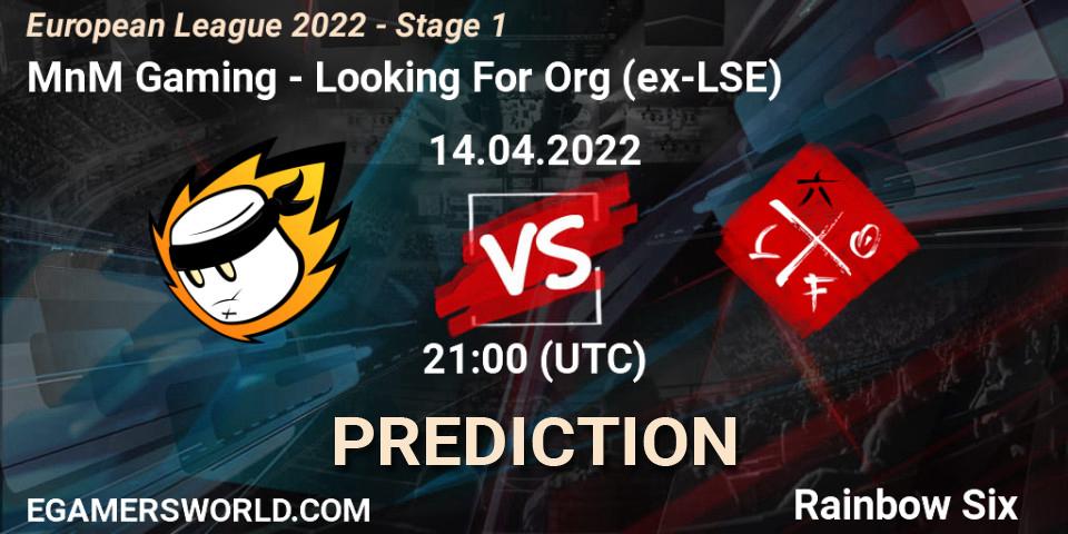 Pronóstico MnM Gaming - Looking For Org (ex-LSE). 14.04.22, Rainbow Six, European League 2022 - Stage 1