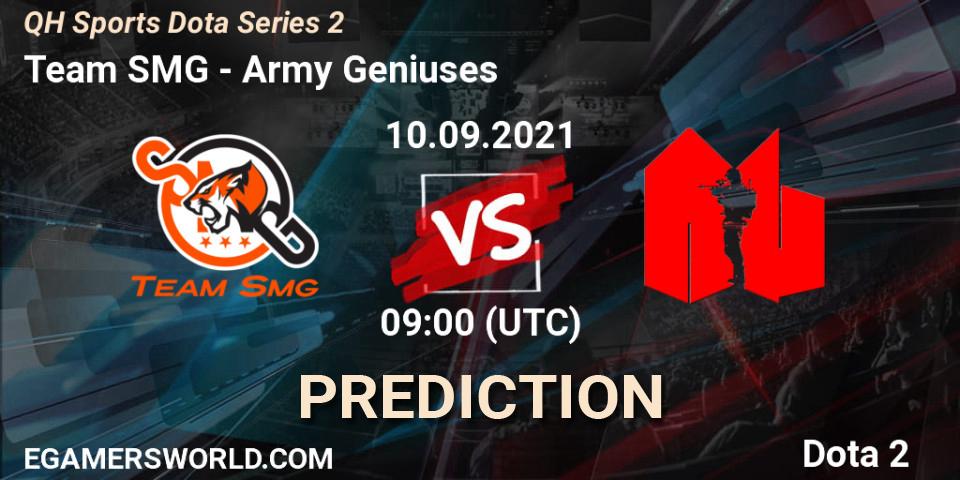 Pronóstico Team SMG - Army Geniuses. 10.09.2021 at 09:10, Dota 2, QH Sports Dota Series 2