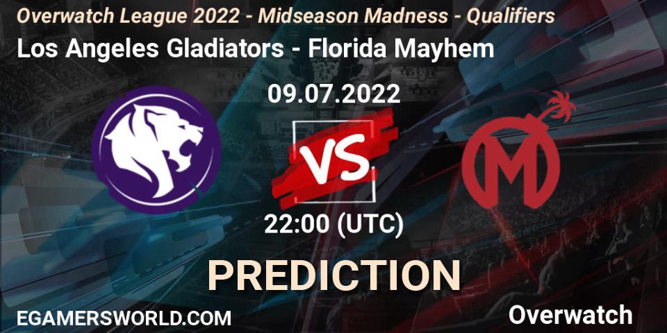 Pronóstico Los Angeles Gladiators - Florida Mayhem. 09.07.2022 at 22:45, Overwatch, Overwatch League 2022 - Midseason Madness - Qualifiers