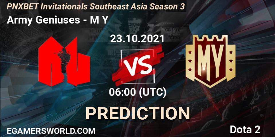 Pronóstico Army Geniuses - M Y. 23.10.2021 at 06:20, Dota 2, PNXBET Invitationals Southeast Asia Season 3