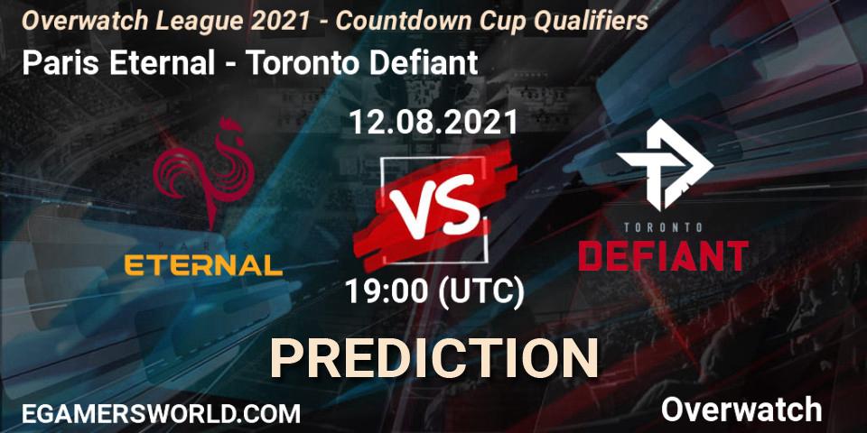 Pronóstico Paris Eternal - Toronto Defiant. 12.08.2021 at 19:00, Overwatch, Overwatch League 2021 - Countdown Cup Qualifiers
