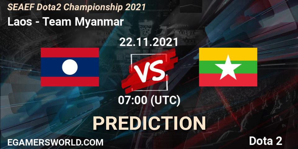 Pronóstico Laos - Team Myanmar. 22.11.21, Dota 2, SEAEF Dota2 Championship 2021