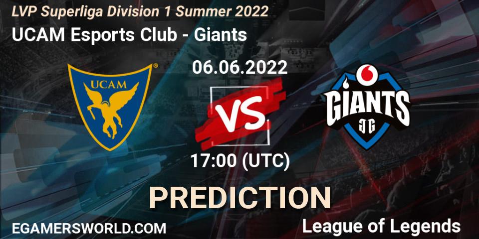 Pronóstico UCAM Esports Club - Giants. 06.06.2022 at 17:00, LoL, LVP Superliga Division 1 Summer 2022